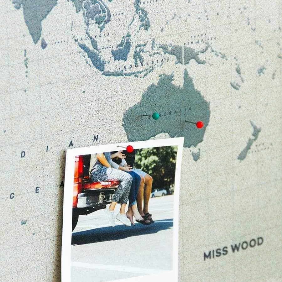 Mapamundi corcho - Woody Map Watercolor Amazonia - Misswood