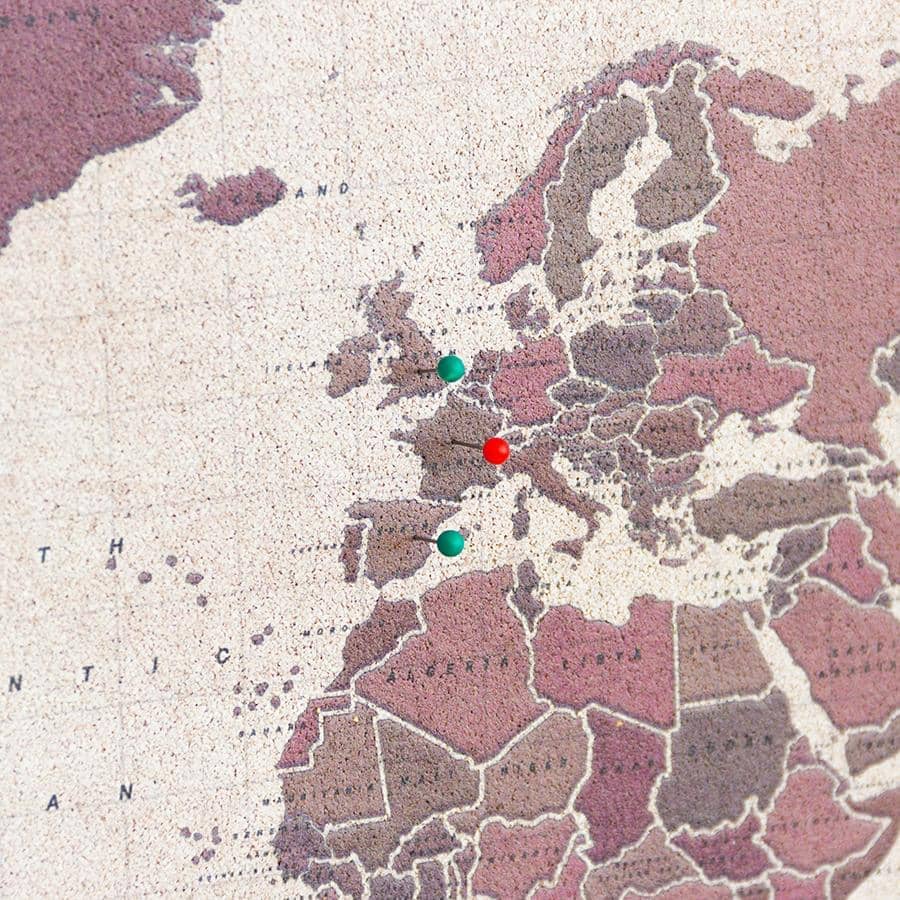 Mapamundi corcho - Woody Map Watercolor Antique - Misswood