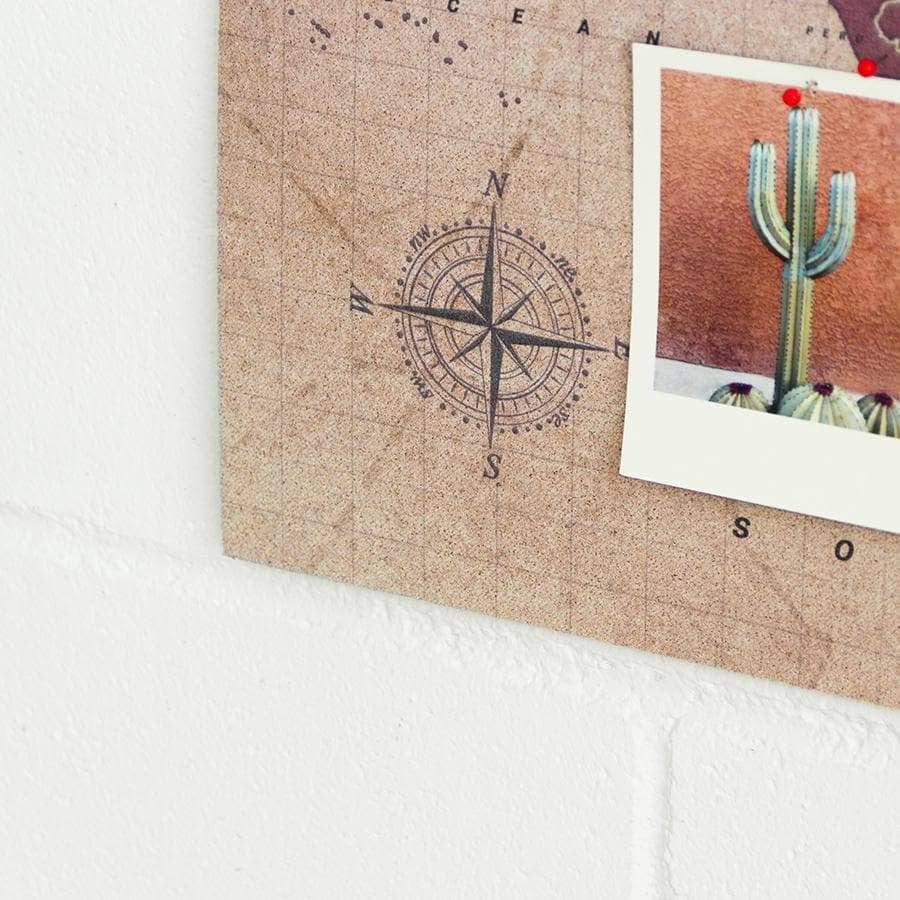 Mapamundi corcho - Woody Map Watercolor Antique - Misswood