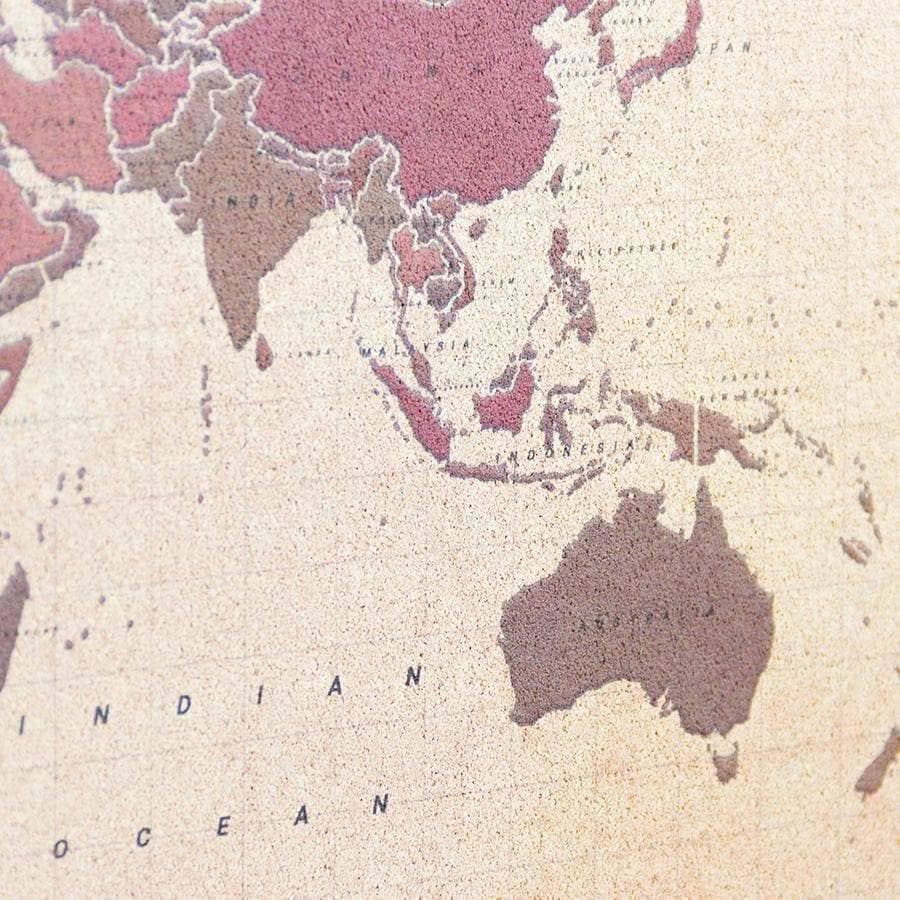 Mapamundi corcho - Woody Map Watercolor Antique - Misswood