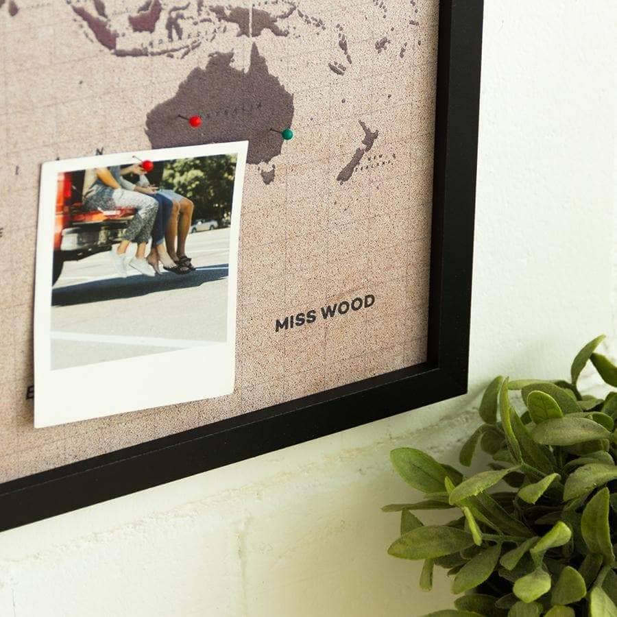 Mapamundi corcho - Woody Map Watercolor Antique - Misswood