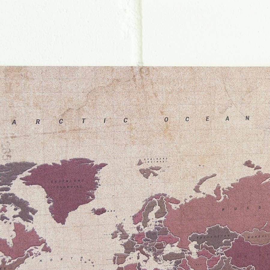 Mapamundi corcho - Woody Map Watercolor Antique - Misswood