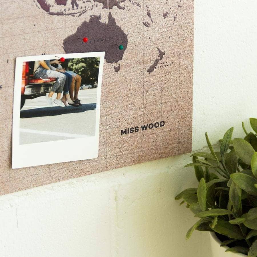 Mapamundi corcho - Woody Map Watercolor Antique - Misswood