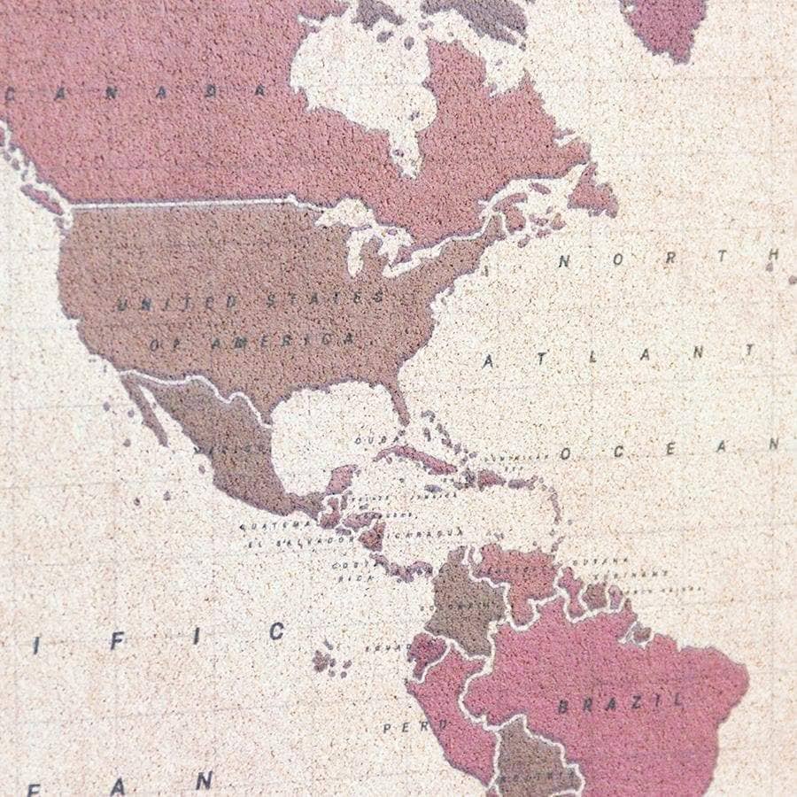 Mapamundi corcho - Woody Map Watercolor Antique - Misswood