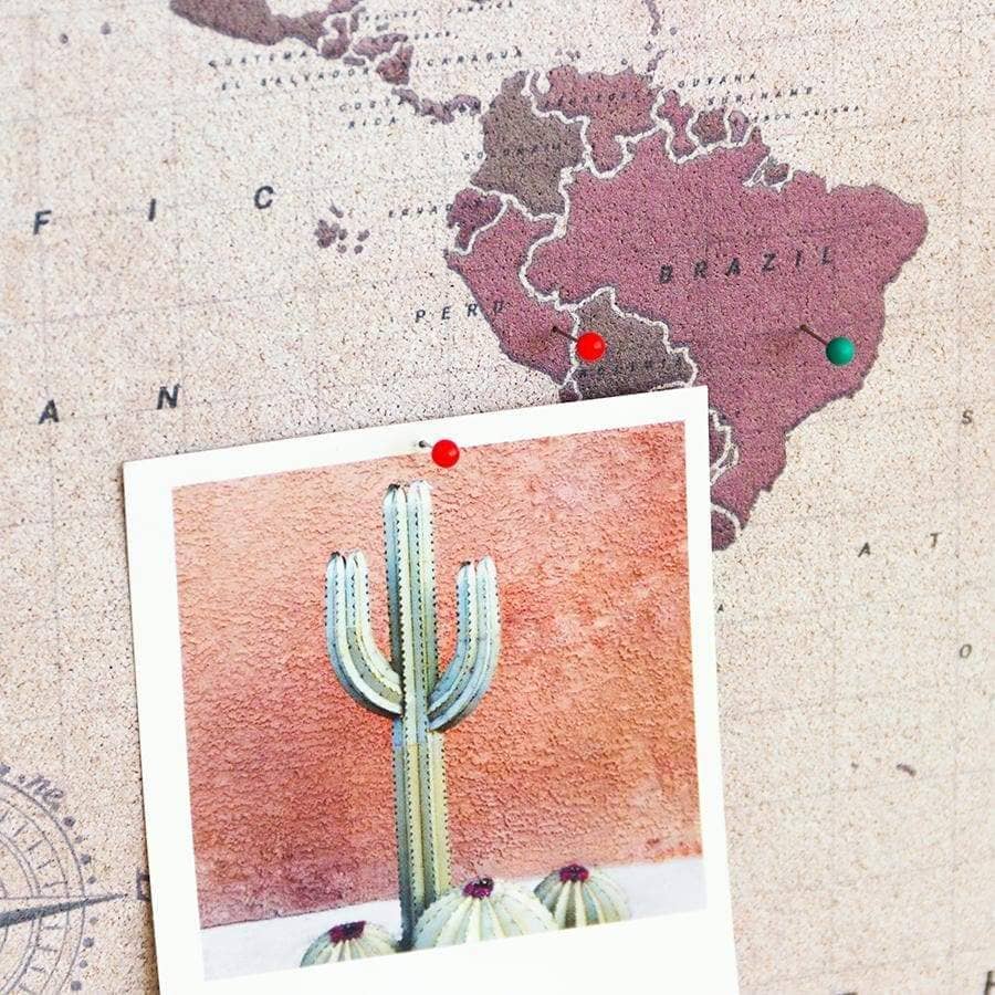 Mapamundi corcho - Woody Map Watercolor Antique - Misswood