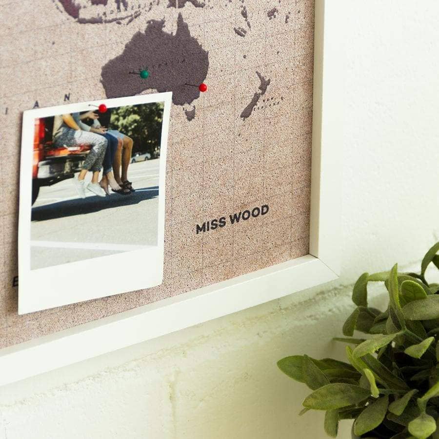 Mapamundi corcho - Woody Map Watercolor Antique - Misswood