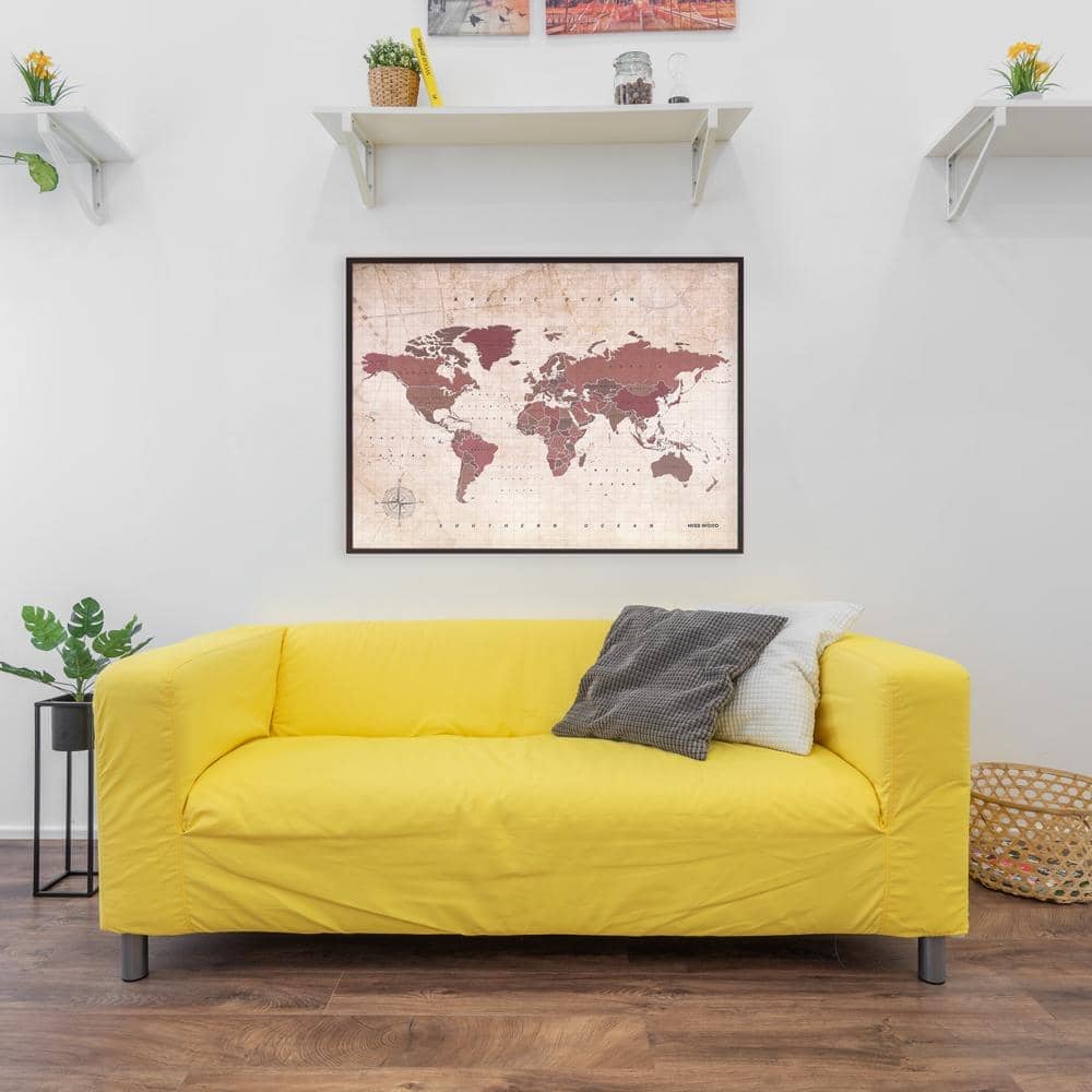 Mapamundi corcho - Woody Map Watercolor Antique - Misswood