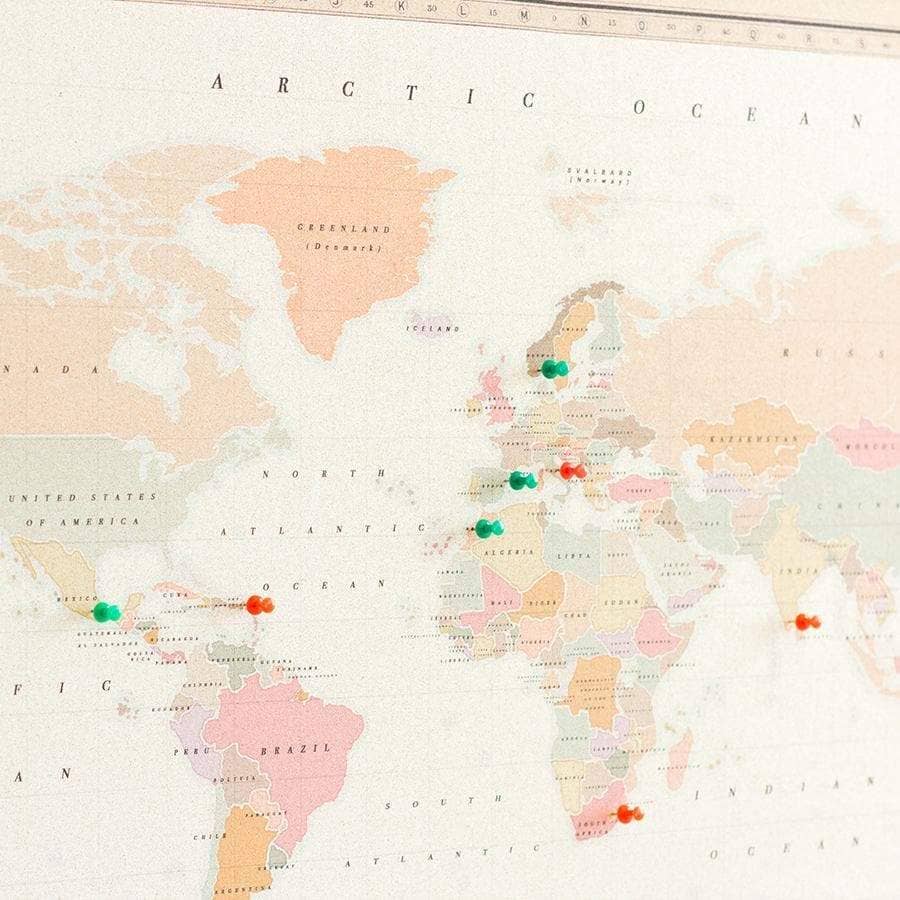 Mapamundi corcho - Woody Map Watercolor Colonial - Misswood