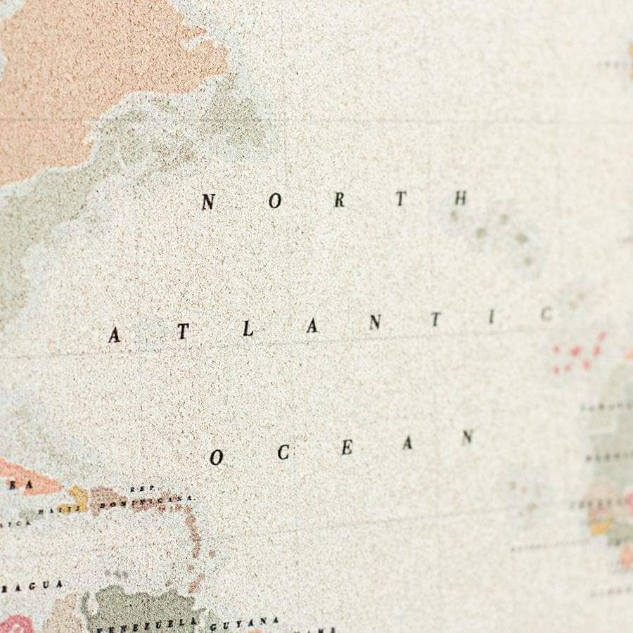 Mapamundi corcho - Woody Map Watercolor Colonial - Misswood