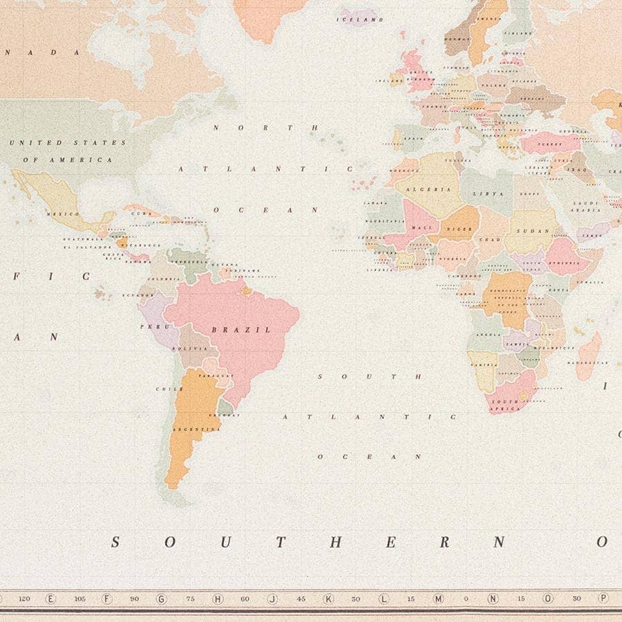 Mapamundi corcho - Woody Map Watercolor Colonial - Misswood