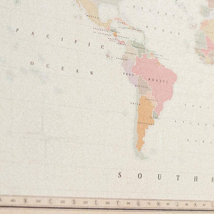 Mapamundi corcho - Woody Map Watercolor Colonial - Misswood