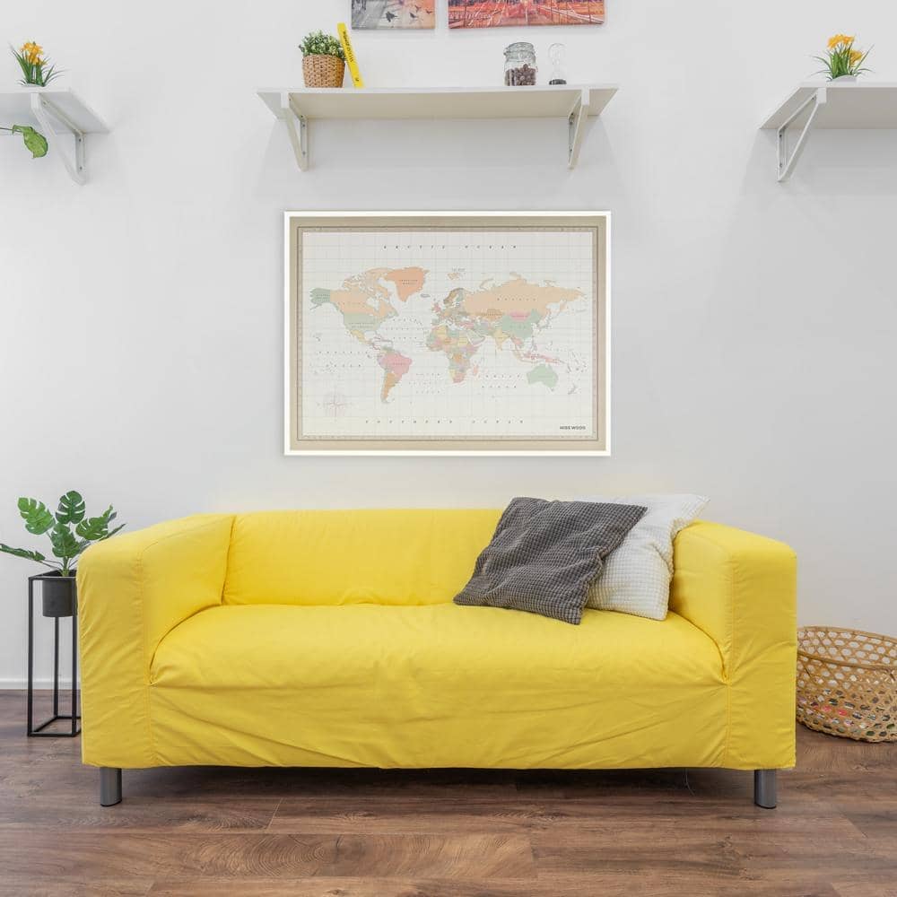 Mapamundi corcho - Woody Map Watercolor Colonial - Misswood