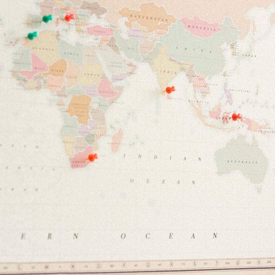 Mapamundi corcho - Woody Map Watercolor Colonial - Misswood