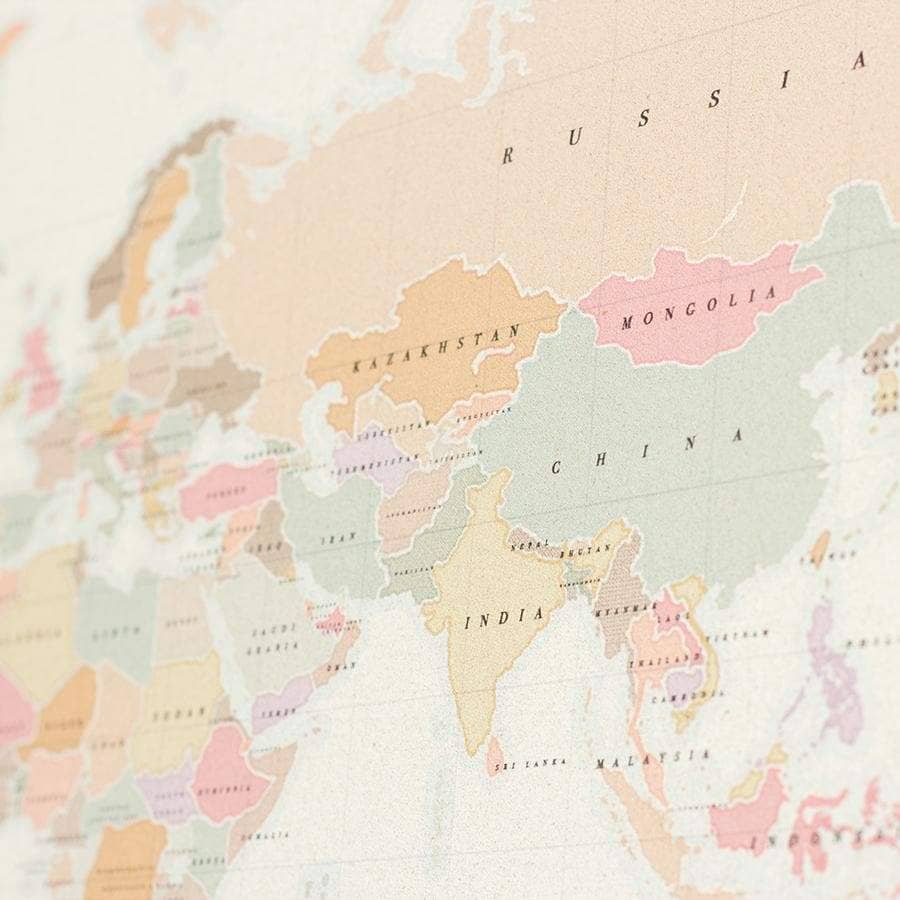 Mapamundi corcho - Woody Map Watercolor Colonial - Misswood