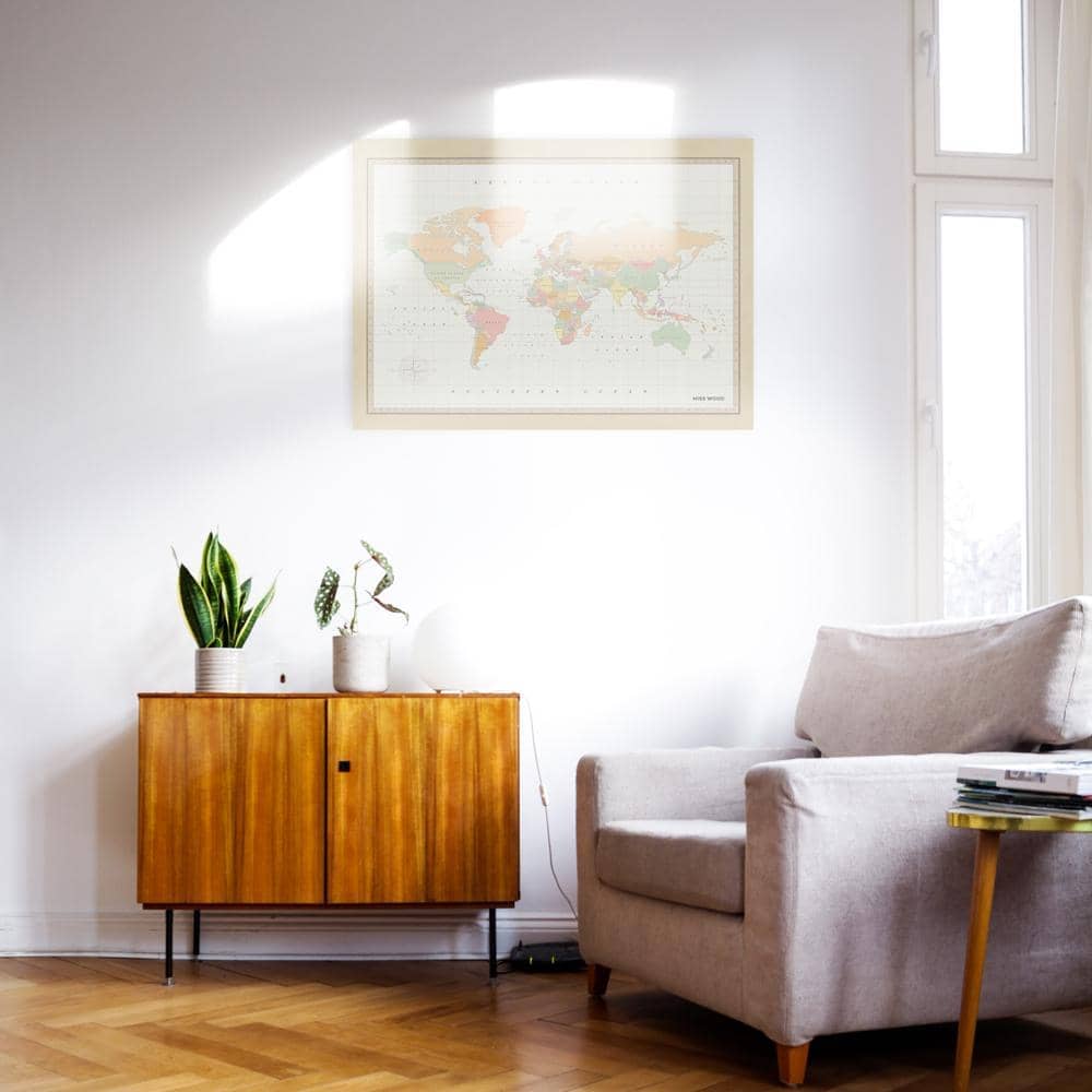 Mapamundi corcho - Woody Map Watercolor Colonial - Misswood