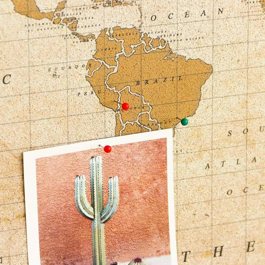 Mapamundi corcho - Woody Map Watercolor Golden - Misswood