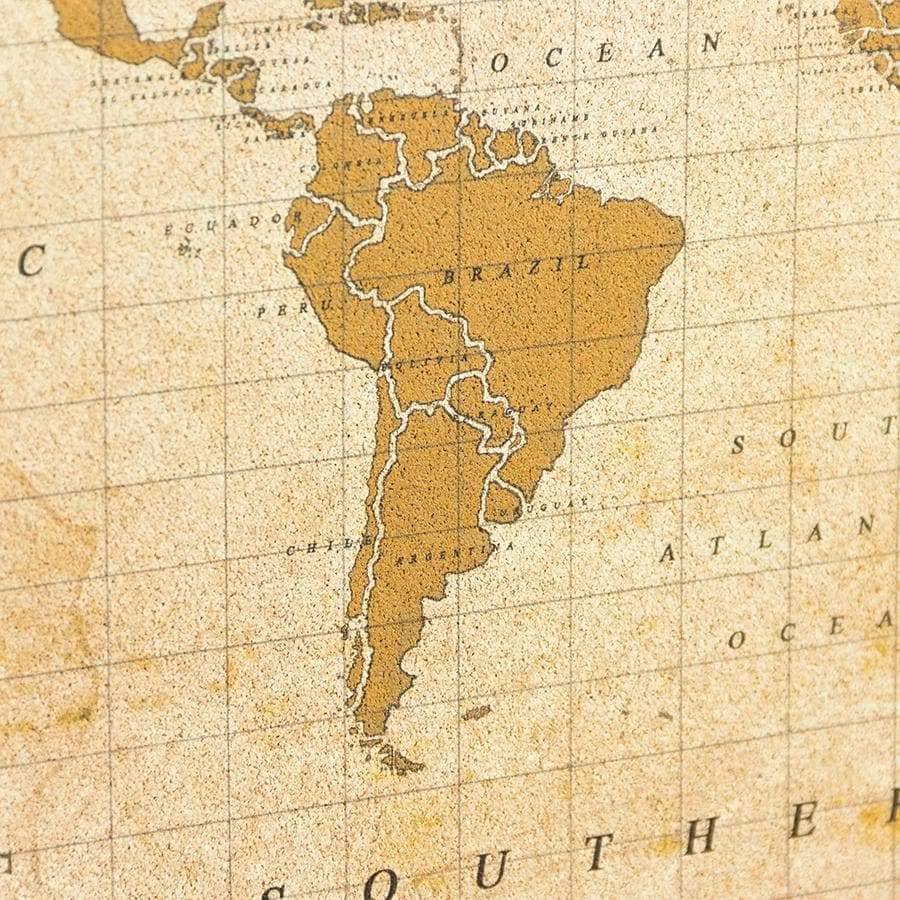 Mapamundi corcho - Woody Map Watercolor Golden - Misswood
