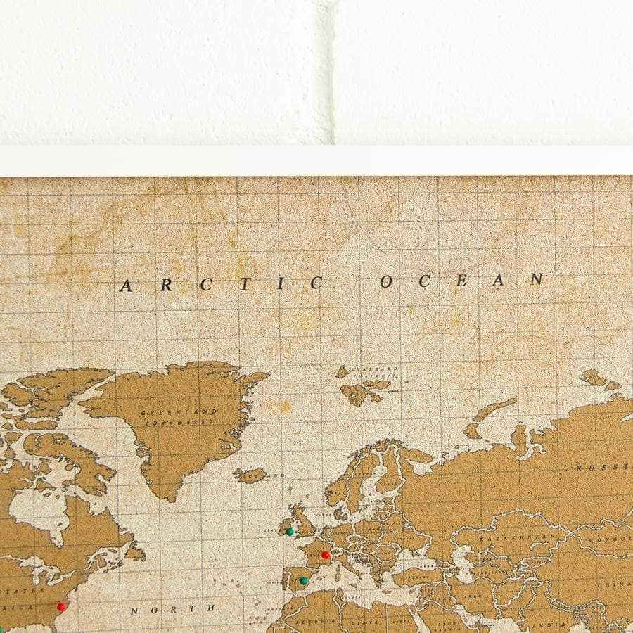Mapamundi corcho - Woody Map Watercolor Golden - Misswood