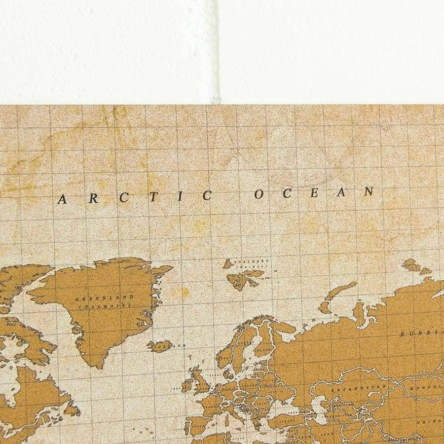 Mapamundi corcho - Woody Map Watercolor Golden - Misswood