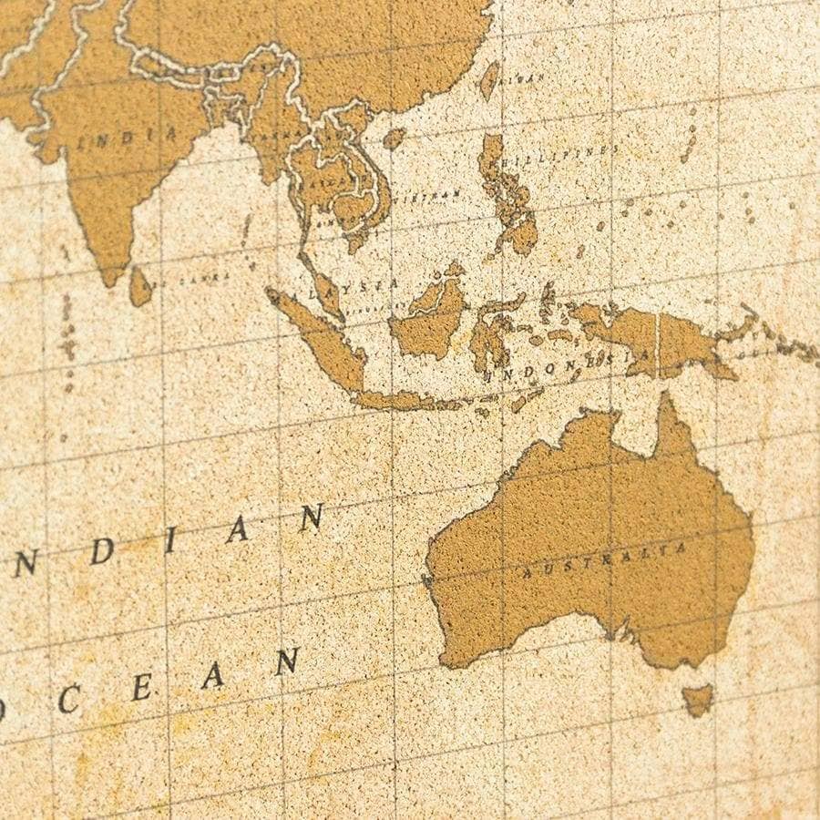 Mapamundi corcho - Woody Map Watercolor Golden - Misswood