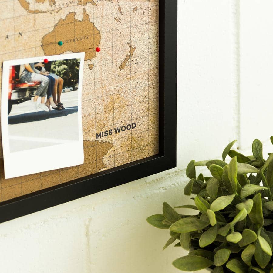Mapamundi corcho - Woody Map Watercolor Golden - Misswood