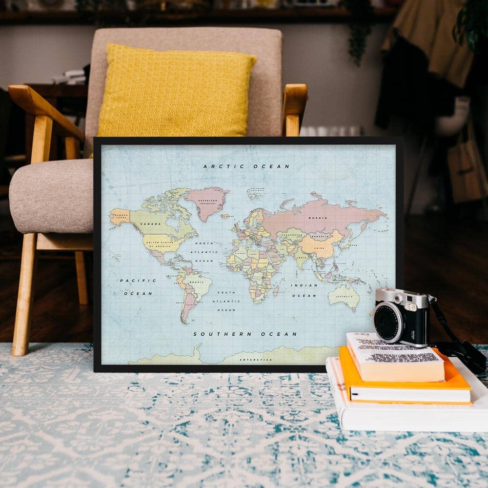 Mapamundi corcho - Woody Map Watercolor New Classic - Misswood