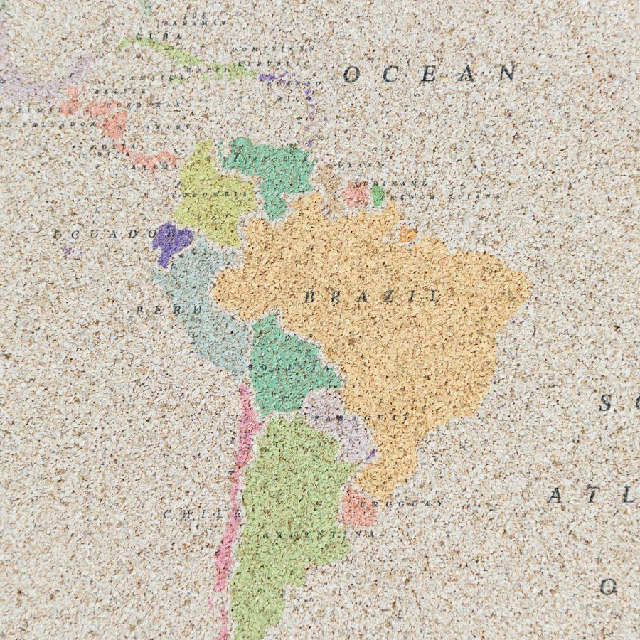Mapamundi corcho - Woody Map Watercolor Retro - Misswood
