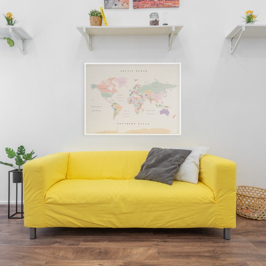 Mapamundi corcho - Woody Map Watercolor Retro - Misswood