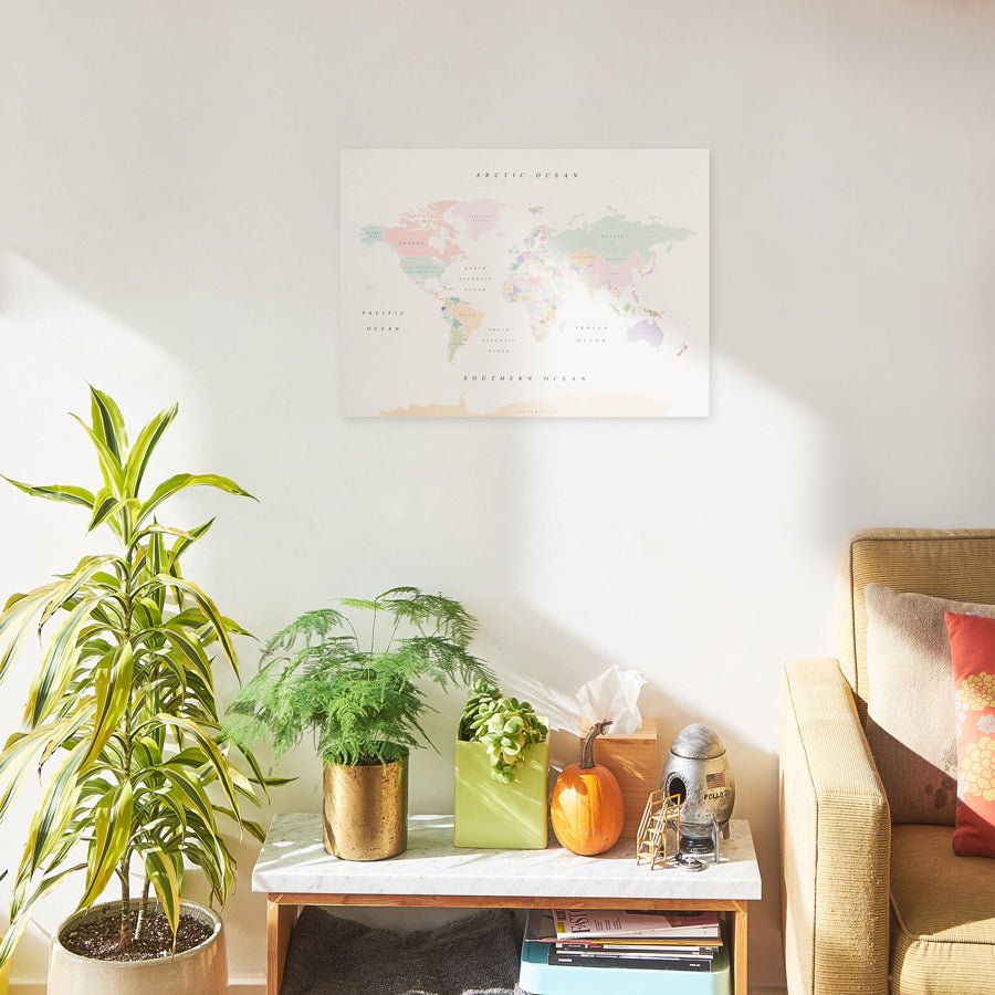 Mapamundi corcho - Woody Map Watercolor Retro - Misswood
