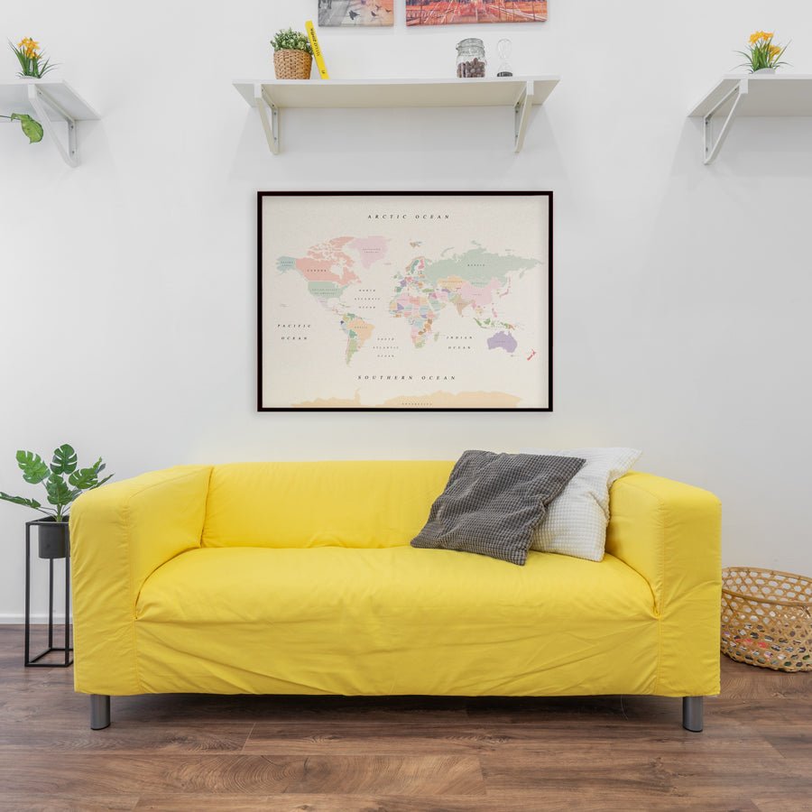Mapamundi corcho - Woody Map Watercolor Retro - Misswood