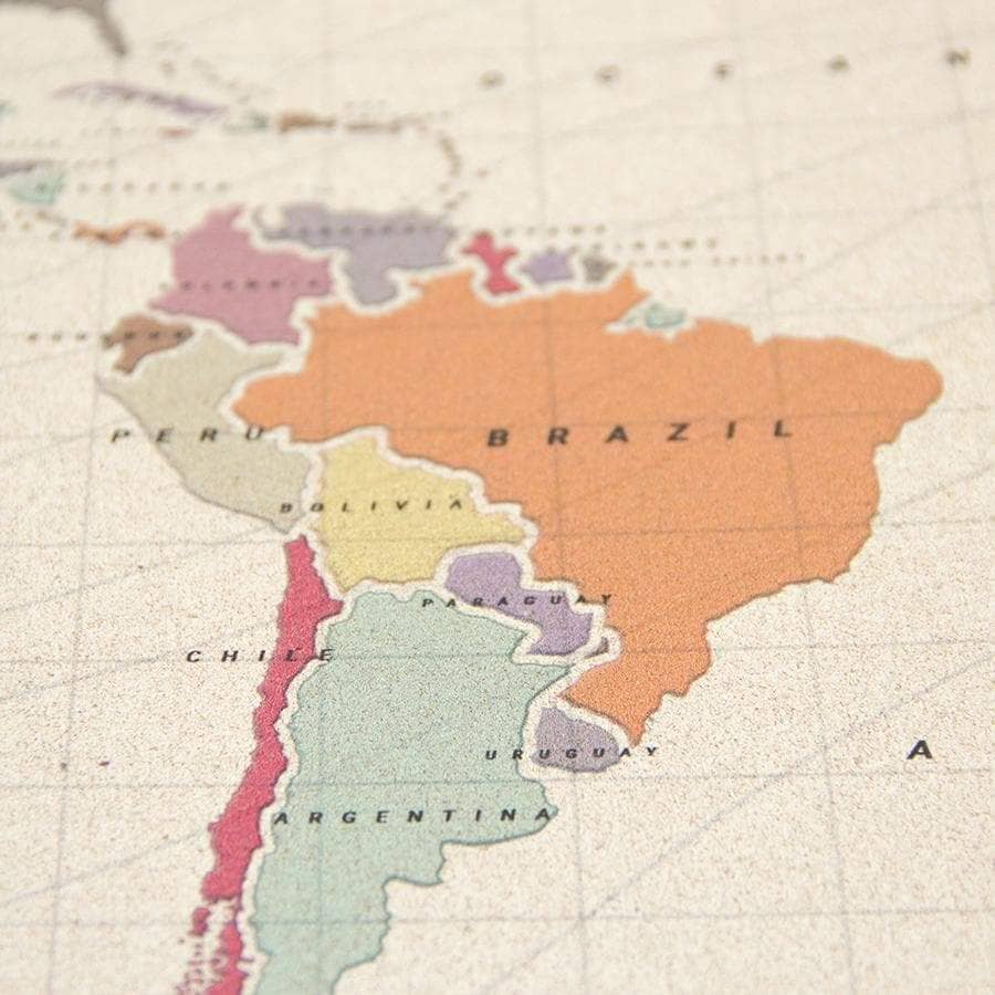 Mapamundi corcho - Woody Map Watercolor Tropical - Misswood