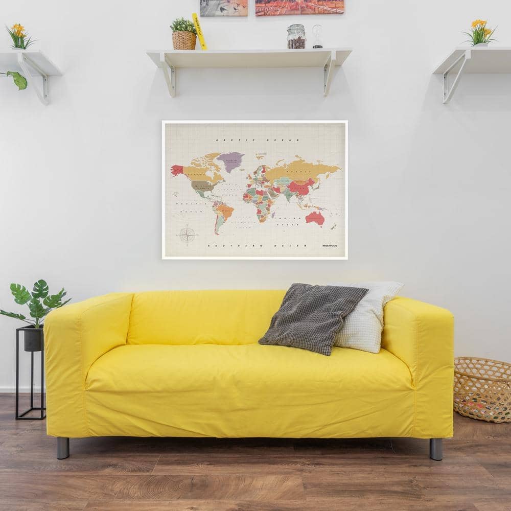 Mapamundi corcho - Woody Map Watercolor Tropical - Misswood