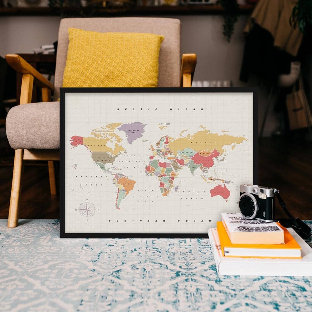 Mapamundi corcho - Woody Map Watercolor Tropical - Misswood