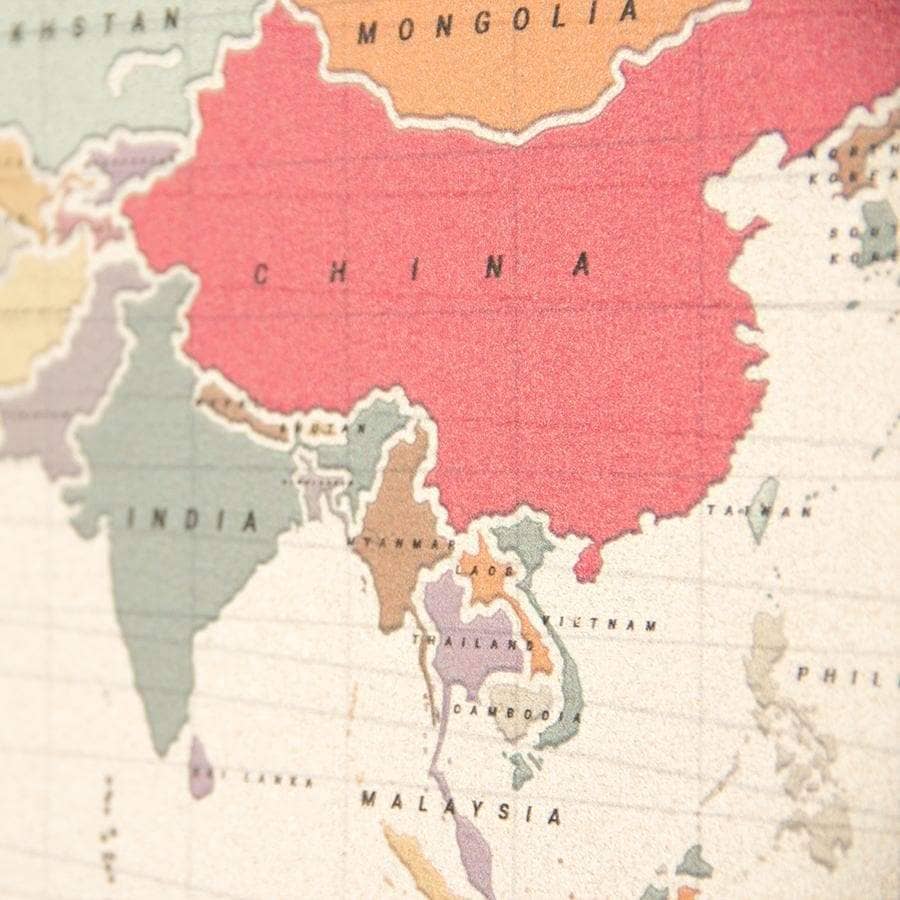 Mapamundi corcho - Woody Map Watercolor Tropical - Misswood