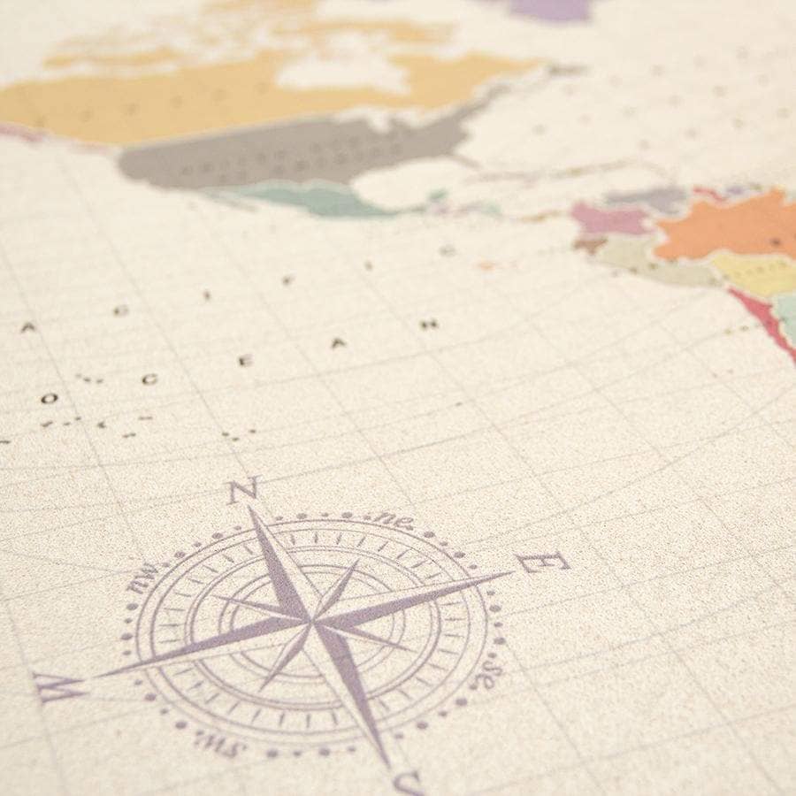 Mapamundi corcho - Woody Map Watercolor Tropical - Misswood