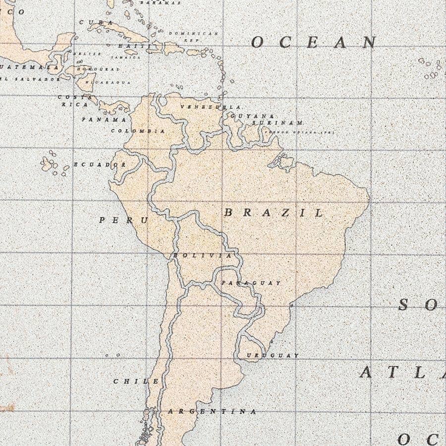 Mapamundi corcho - Woody Map Watercolor Vintage - Misswood