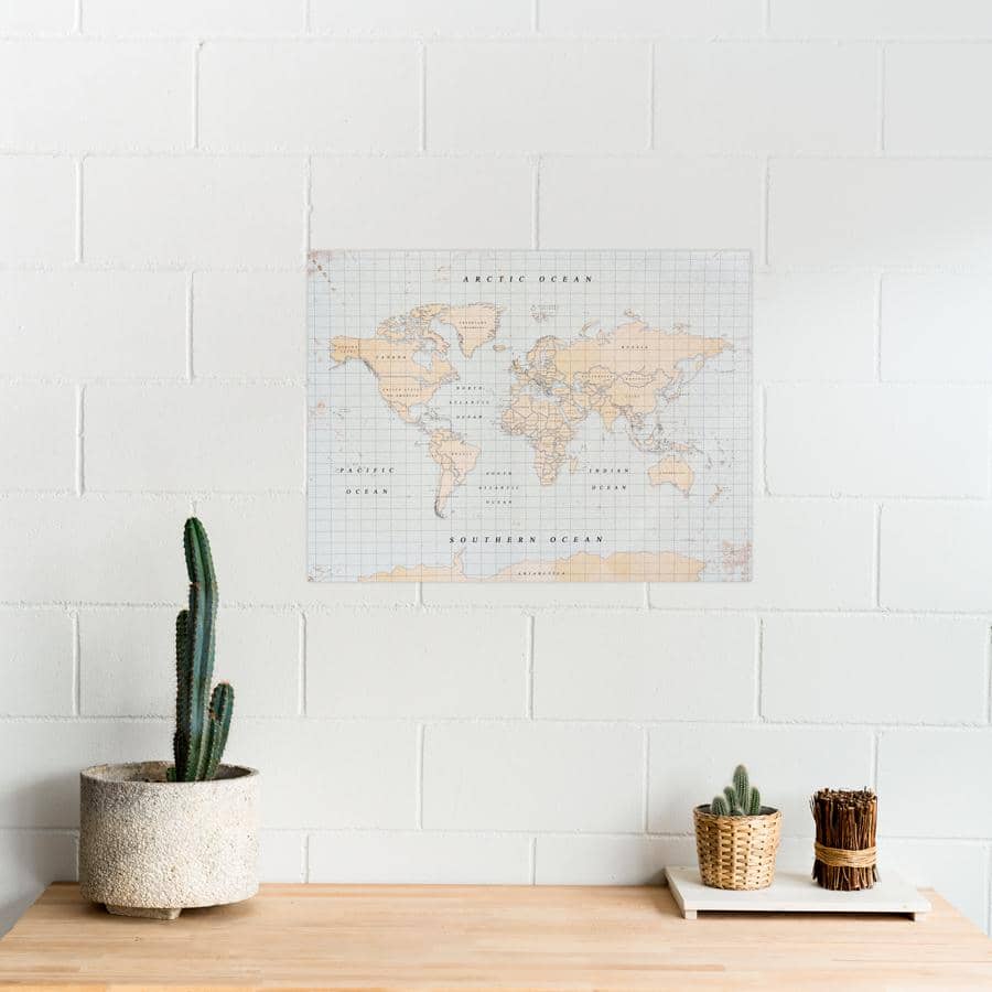 Mapamundi corcho - Woody Map Watercolor Vintage - Misswood