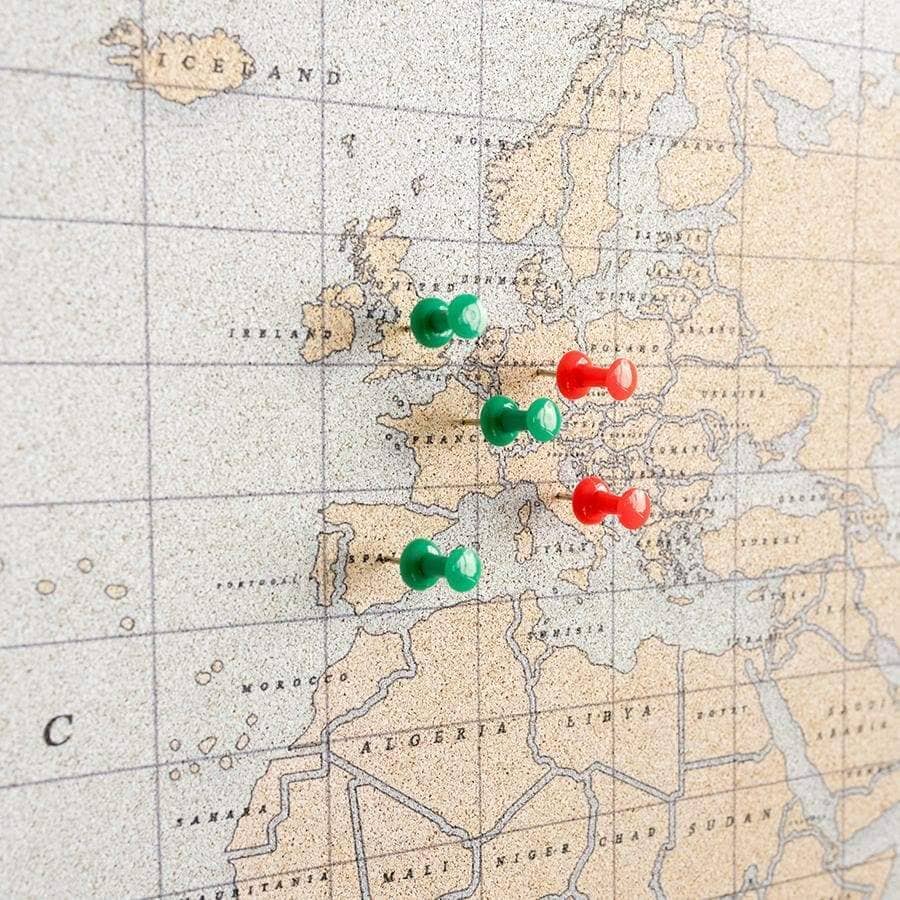 Mapamundi corcho - Woody Map Watercolor Vintage - Misswood