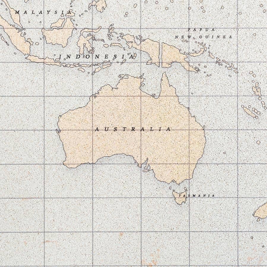 Mapamundi corcho - Woody Map Watercolor Vintage - Misswood