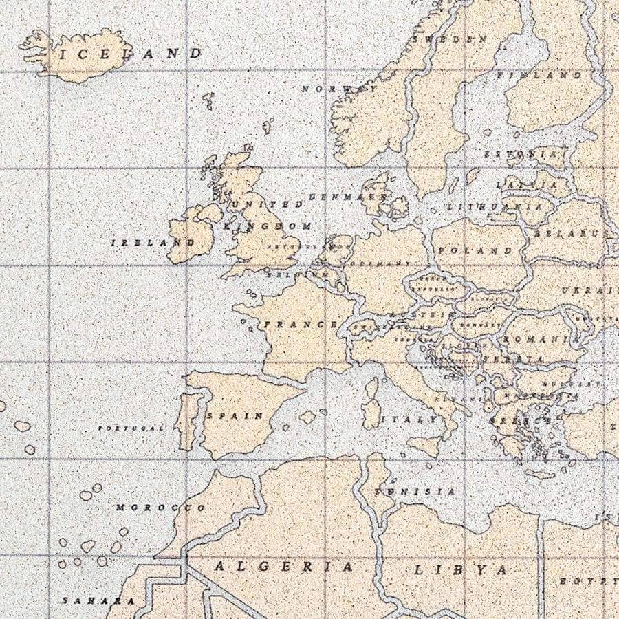 Mapamundi corcho - Woody Map Watercolor Vintage - Misswood