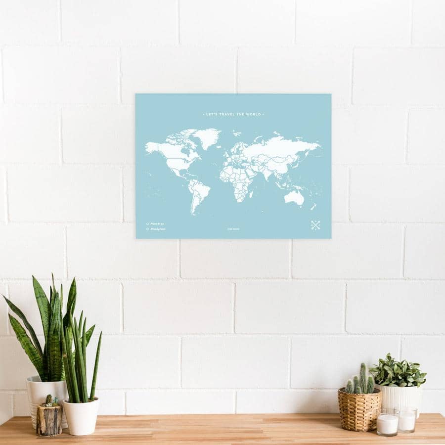 Mapa del Mundo corcho adhesiva Luckies London 100x46 cm The