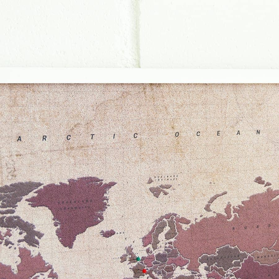 Mapamundi corcho - Woody Map Watercolor Antique----Misswood