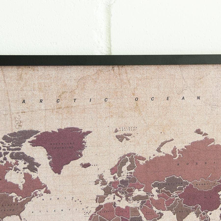 Mapamundi corcho - Woody Map Watercolor Antique----Misswood